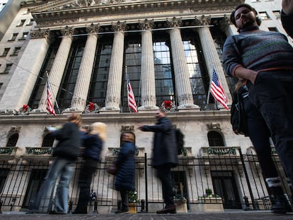 Fachada de la Bolsa de Valores de Nueva York.