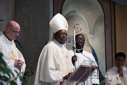 El arzobispo de Kinshasa, Fridolin Besungu Ambongo, el domingo pasado en Roma.