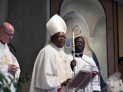 El arzobispo de Kinshasa, Fridolin Besungu Ambongo, el domingo pasado en Roma.