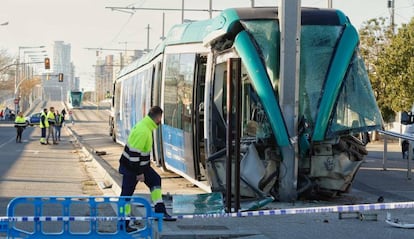 El tranvía accidentado.