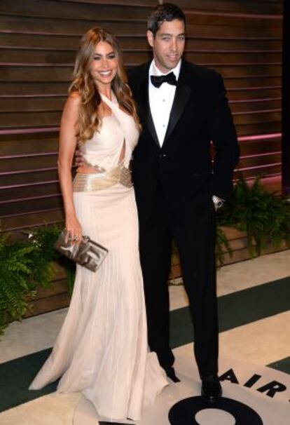 Sofia Vergara y su exnovio, Nick Loeb, en los Oscar 2014.