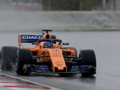 Alonso, durante los entrenamientos de este mi&eacute;rcoles.