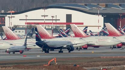 Aeronaves de la compañía Rossiya en el aeropuerto Sheremétievo de Moscú, en una imagen de archivo.