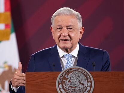 Andrés Manuel López Obrador durante su conferencia matutina de este miércoles