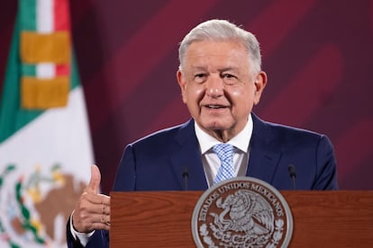 Andrés Manuel López Obrador durante su conferencia matutina de este miércoles