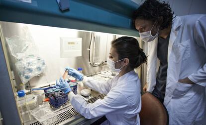 Investigadores en un laboratorio.