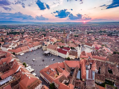 Sibiu, una ciudad histórica de Transilvania.