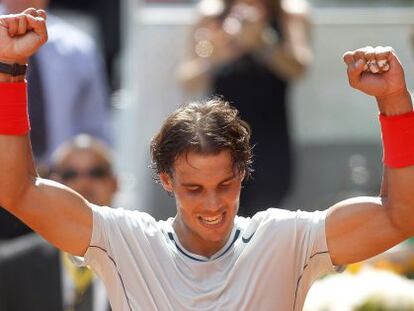 Nadal celebra su victoria ante Youzhny