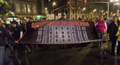 La manifestación, a su llegada al Zócalo de México.