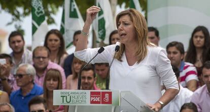 Susana D&iacute;az en un acto en Marmolejo, Ja&eacute;n.