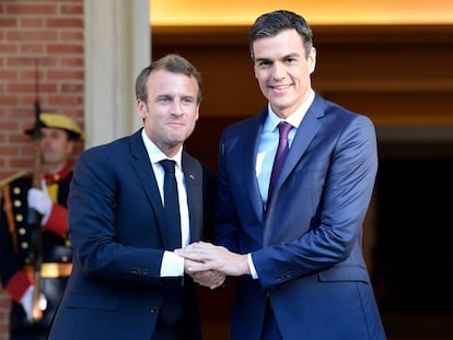 Pedro Sánchez con Emmanuel Macron el pasado mes de julio en La Moncloa.