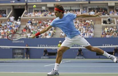 Federer, ante Verdasco en el Abierto de Estados Unidos.