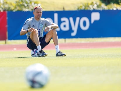 Luis Enrique, en Las Rozas este viernes.