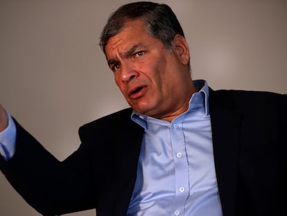 El expresidente de Ecuador, Rafael Correa, durante una entrevista en 2020.