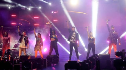 Los concursantes de 'OT 2018', en el concierto de este viernes.