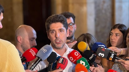 El portavoz de Comuns en el Parlament, David Cid, en el Parlament.