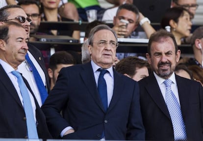 Florentino Pérez, el 14 d'octubre, durant un partit del Madrid contra el Getafe.