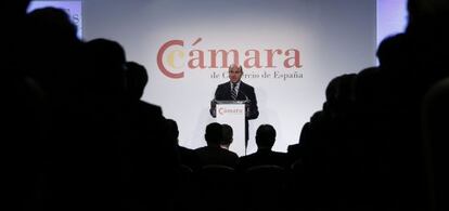 El ministro de Economía, Luis de Guindos, en la presentación oficial de la nueva Cámara de Comercio.