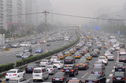 Un atasco en Pekín.
