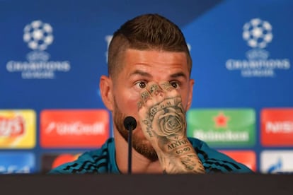 Sergio Ramos, durante la rueda de prensa previa a la final.