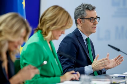 Félix Bolaños, durante una intervención en la rueda de prensa tras el Consejo de Ministros.