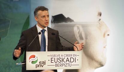 Urkullu, durante su intervención en Bilbao.