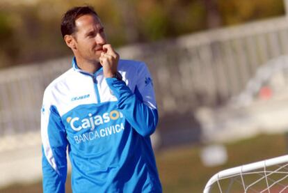 Vicente Moreno, durante un entrenamiento del Xerez.