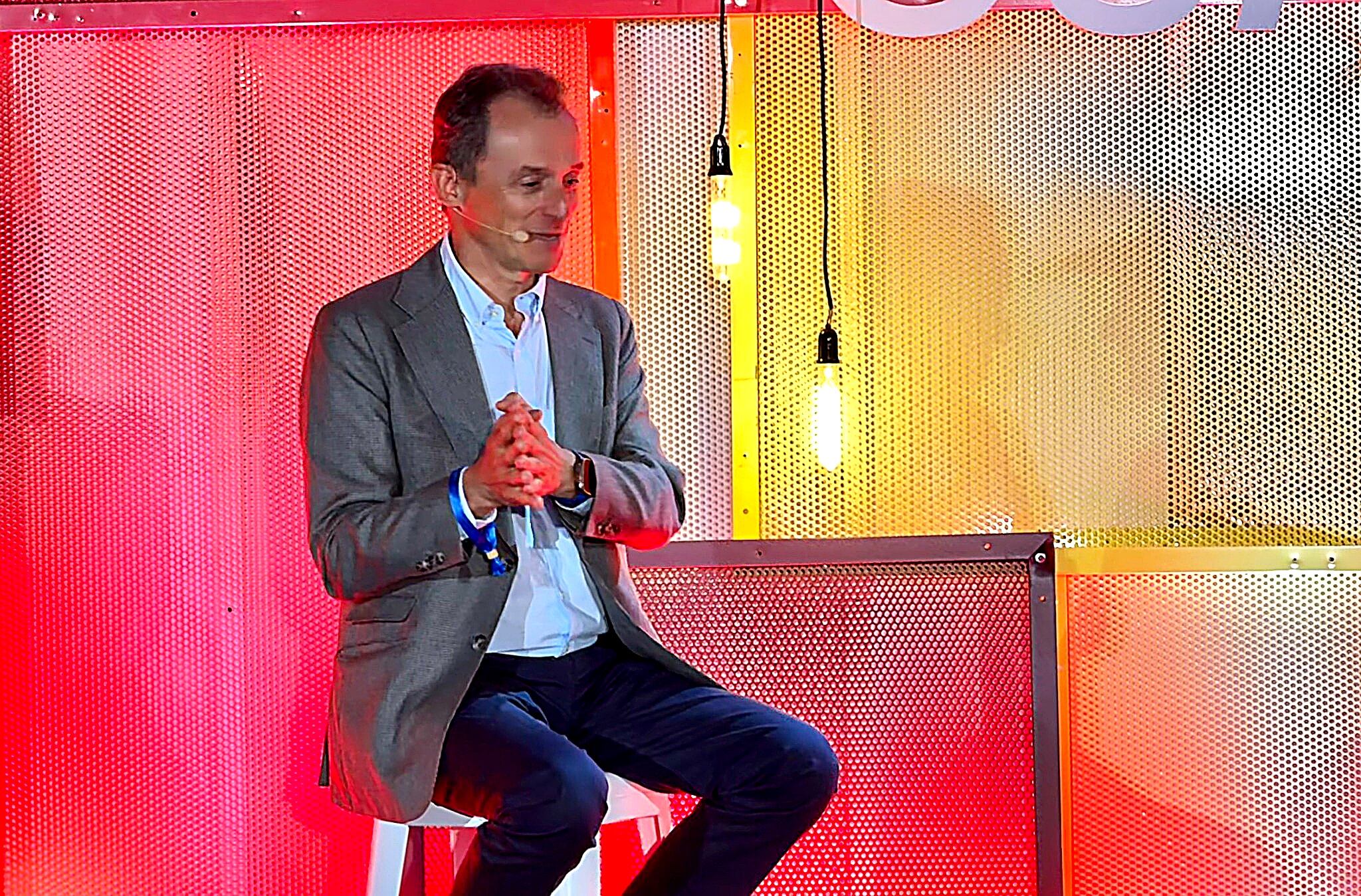 Pedro Duque, presidente de Hispasat, durante su intervención en South Summit Madrid 2026, el pasado 3 de junio.