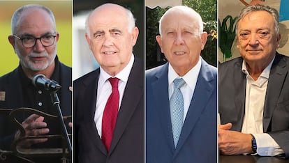 Los empresarios, Vicente Tarancón, Antonio Noblejas, José Luis Marín y Miguel Burdeos.