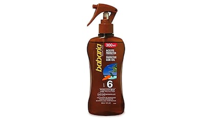 Aceite bronceador de Babaria con protección solar baja