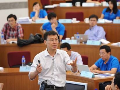 Imagen de una clase en la China Europe International Business School.