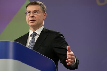 El vicepresidente de la Comisión Europea, Valdis Dombrovskis.