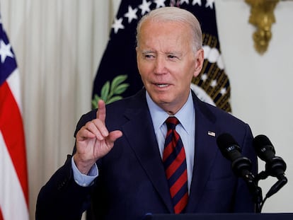 U.S. President Joe Biden delivers remarks on healthcare coverage and the economy, at the White House in Washington, U.S. July 7, 2023.