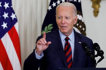 U.S. President Joe Biden delivers remarks on healthcare coverage and the economy, at the White House in Washington, U.S. July 7, 2023.