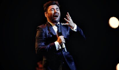 El cantaor Miguel Poveda, durante un concierto el junio pasado en Madrid.