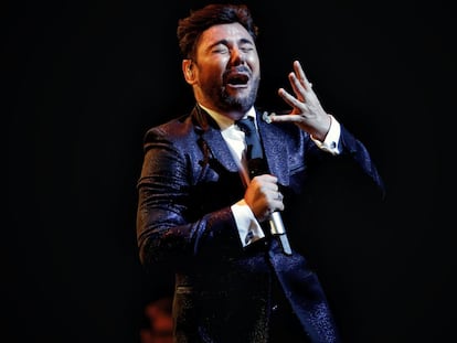 El cantaor Miguel Poveda, durante un concierto el junio pasado en Madrid.