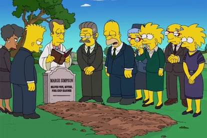 Una escena del capítulo 'Estranger Things' de 'Los Simpson', donde muere Marge.