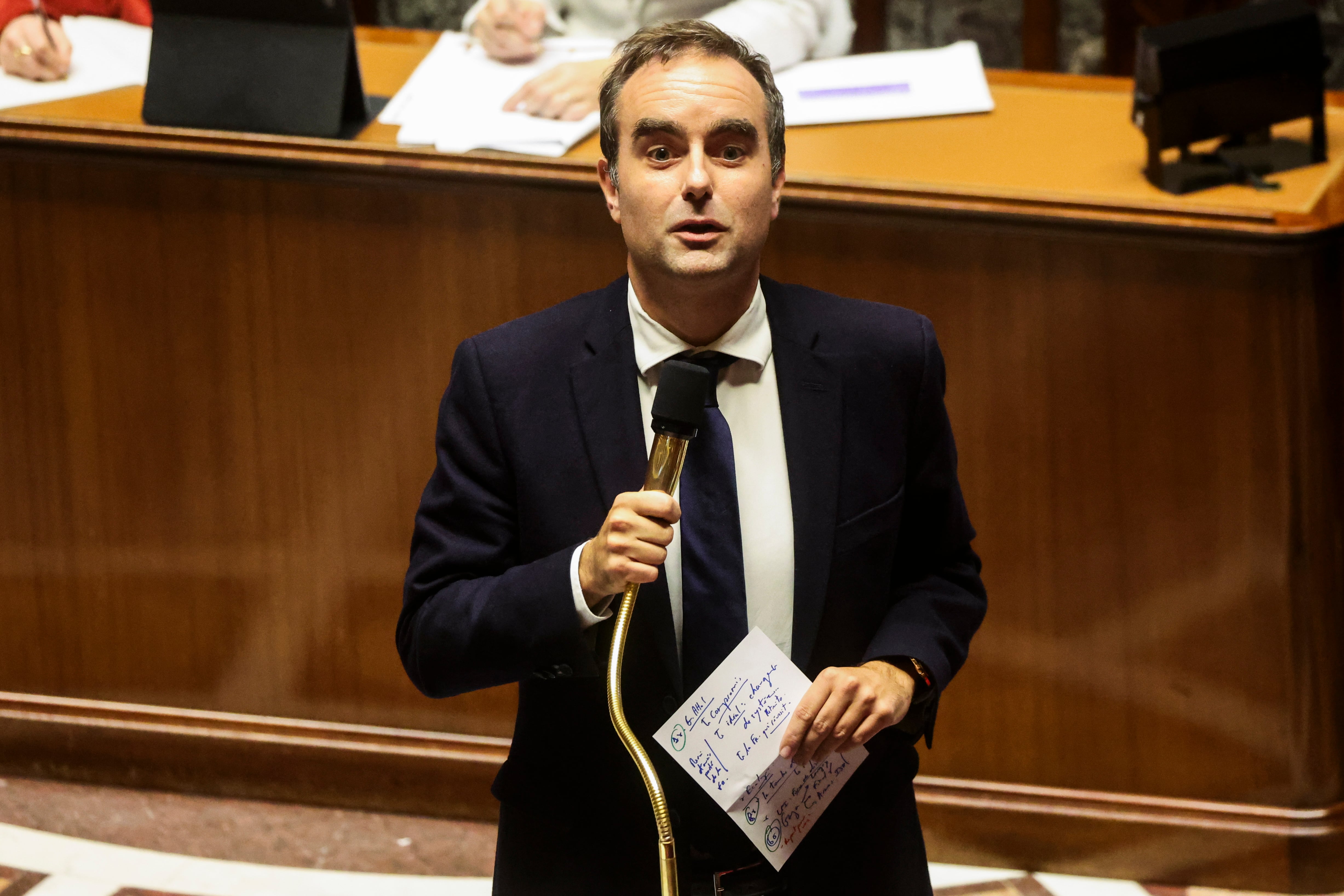 El primer ministro francés, Sebastien Lecornu, en el Parlamento, el día 14.
