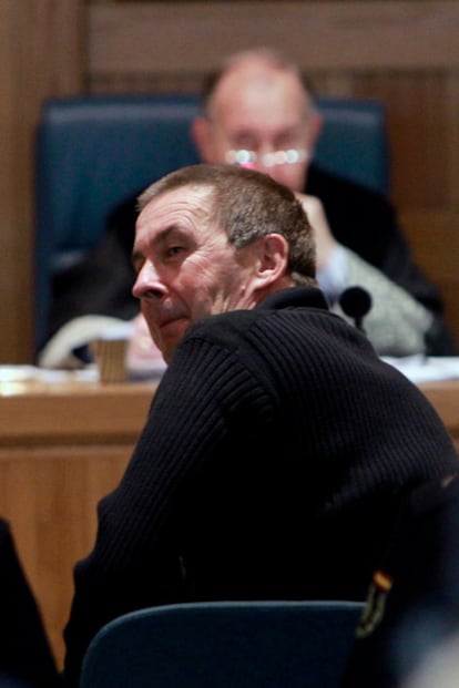 Arnaldo Otegi, pictured in court on the first day of his trial for glorifying terrorism.