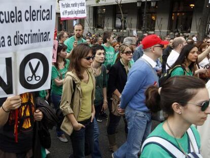Manifestaci&oacute;n por la educaci&oacute;n en Madrid el 9 de mayo, d&iacute;a de huelga.