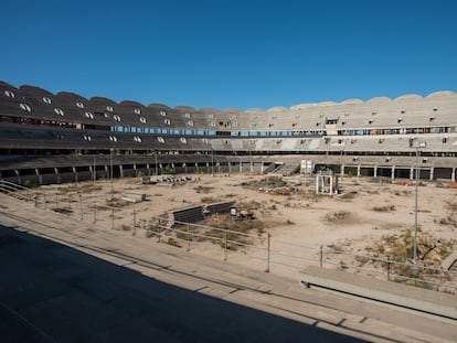 Obras del nuevo Mestalla en junio de 2022.