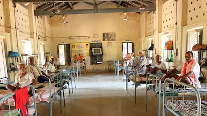 El pabellón de hombres afectados por lepra del hospital de Chilakalapalli, distrito de Vizianagaram, Estado de Andrah Pradesh, India, en 2018. 