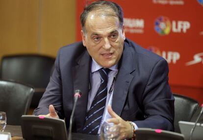 Javier Tebas, a principios de mes.