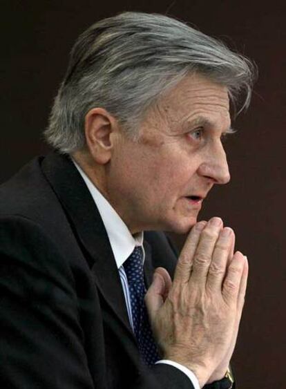 Trichet, durante la conferencia de prensa en Francfort.