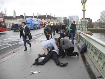 La policia ha abatut a trets un agressor que ha apunyalat un agent i ha atropellat diverses persones al centre de Londres