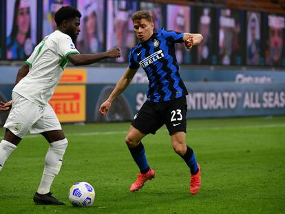 Nicolò Barella, del Inter de Milán, en el partido contra el Sassuolo.