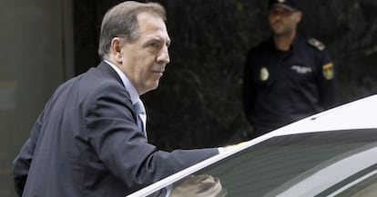 El ex director financiero de Caja Madrid, Ildefonso Sánchez Barcoj, a su llegada a la Audiencia Nacional, el pasado jueves.
