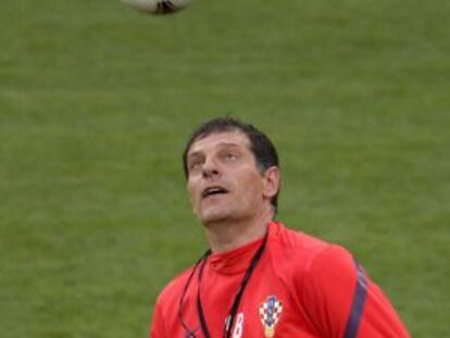 Bilic, durante un entrenamiento de Croacia.