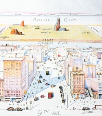 'A New Yorker's View of the World', de Saul Steinberg.