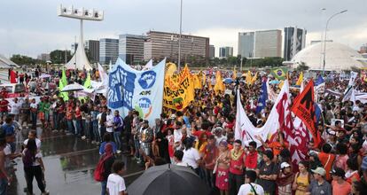 Manifestantes em Brasília.